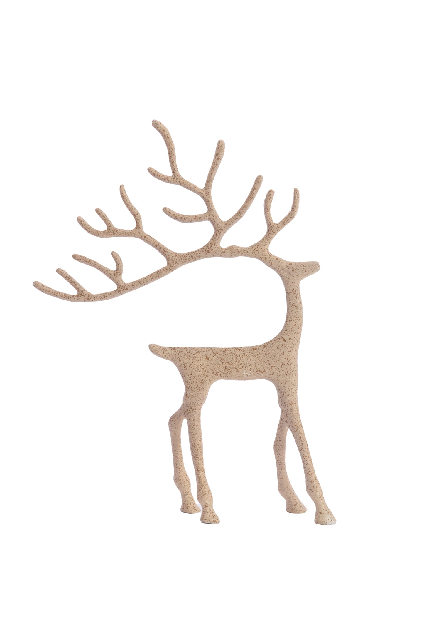 Kerst rendier ornament kleur zand 39 cm