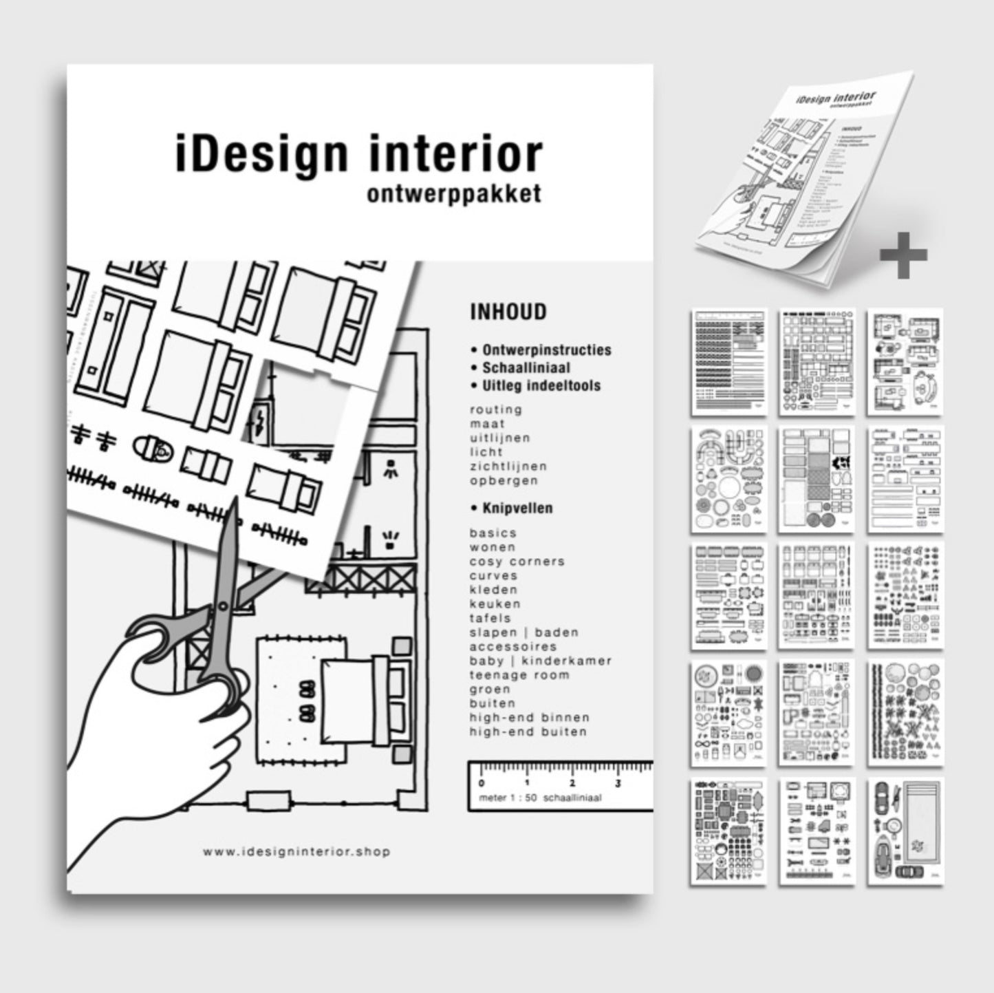 ontwerppakket  met kartonnen schaalicoontjes